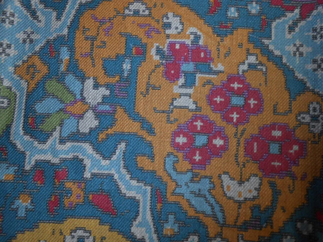 LEE JOFA fabric Chetali pattern printed in Italy linen blue multicolor 3Y new