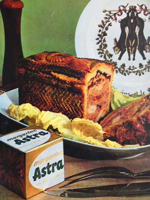 1961 MARGARINE ASTRA PRESS ADVERTISEMENT for Crust Pâté