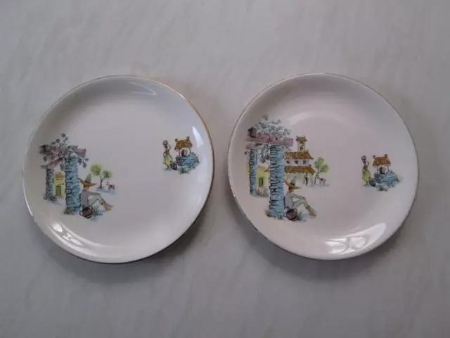 Alfred Meakin side plates in the Siesta / Mexican design x 2
