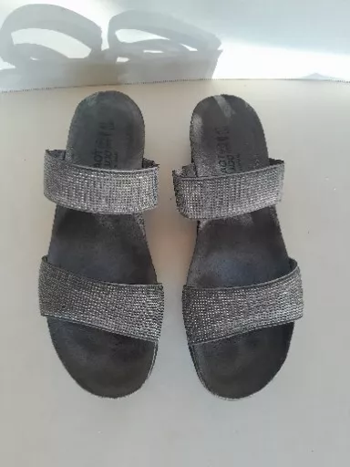 NAOT Bianca Comfort Sandals Sparkle Gray Womens Size 41 US 10-10.5 Slides