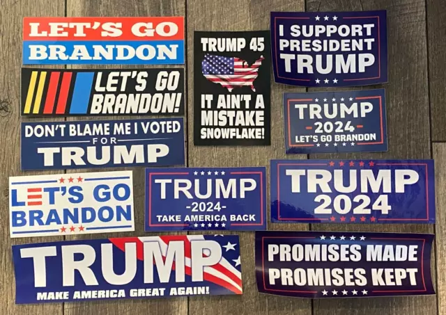 11 Different Donald Trump For President 2024 Bumper Sticker Collection Lot