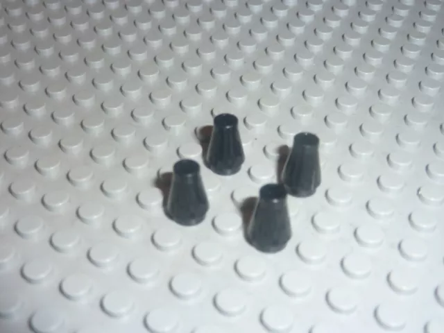 4 x Black Cones ref 4589 LEGO Set 6940/6280/6018/6285/7678/6990/6277/6271/6048..