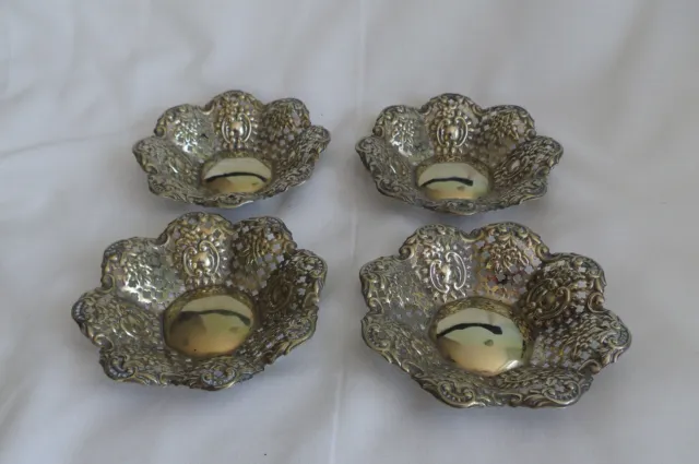 4 x antique epns silver plated filagree dishes..bowls.