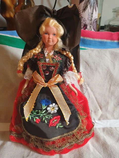 Poupée Folklorique Indochine Petitcollin - 29cm - Tête Celluloïd - Années 1950