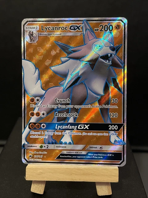 Pokemon Card Lycanroc GX 136/147 Burning Shadow Ultra Rare Excellent Condition
