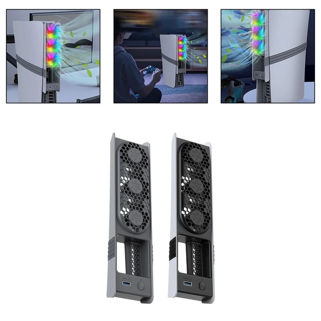 DYNAMIC RGB COOLING Fan for PS5 Pro Featuring 3 Adjustable Speed Modes ...