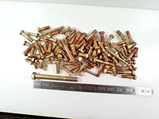 AIRCRAFT GRADE HARDWARE, AN BOLTS, LOT OF 100pcs, VARIOUS SIZES, CAD PLATED