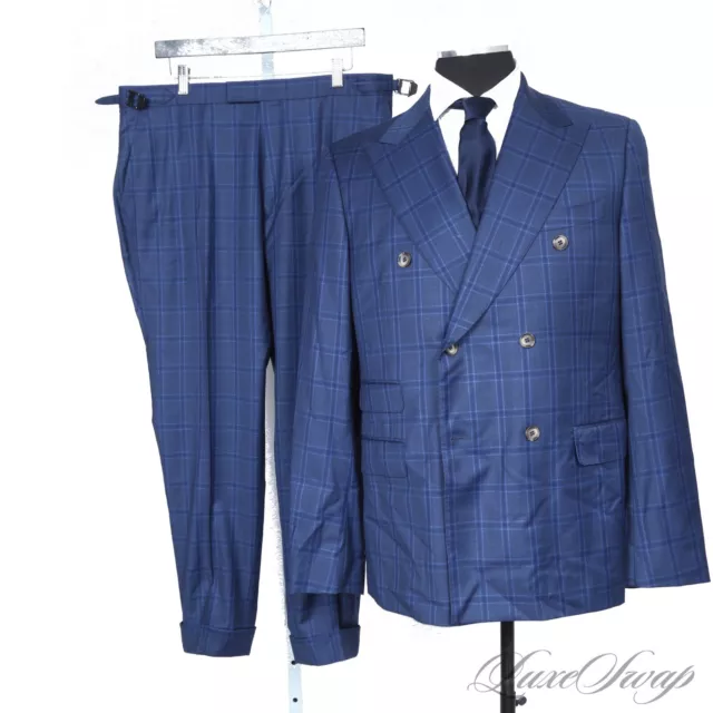 #1 MENSWEAR RECENT Mokief Bespoke Custom Royal Blue Plaid DB 2V FF Suit ...