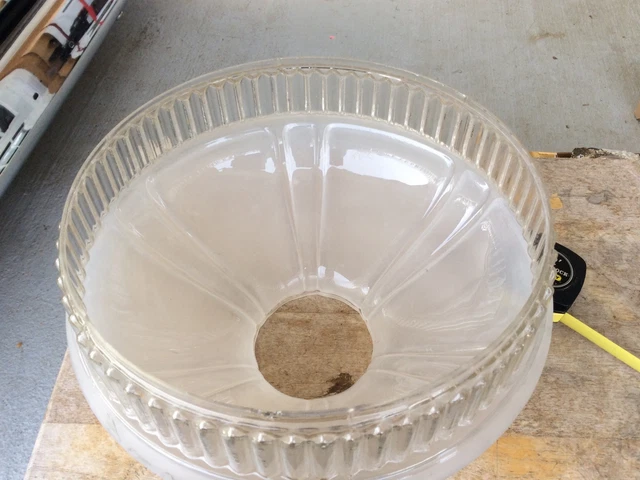 10" Glass Oil Lamp Shade Glade Satin White Top Clear Crystal Panel fAladdin 8