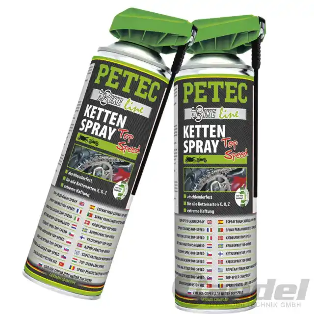 2x 500ml PETEC Top-Speed Spray Catena per Catena Motocicletta