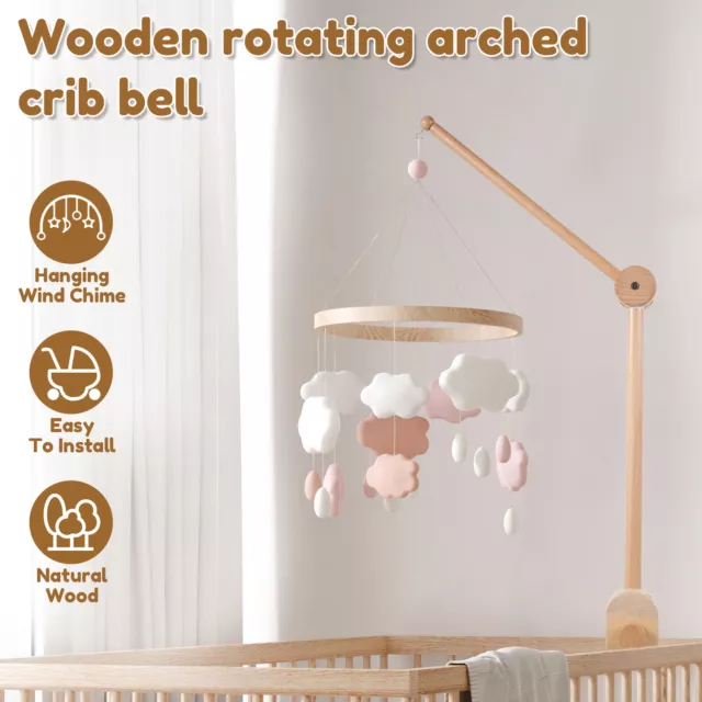 Baby Crib Mobile Arm 27" Wooden Crib Mobile Holder Non-Skid Mobile Bed Holder༒