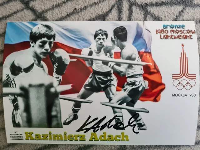 Kazimierz Adach (POL) Boxen 3.OS 1980 Moskau Orginal Signiertes Foto