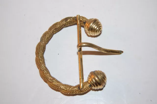 Large Antique Victorian Twisted Rope Chain Belt Buckle Beehive Ends