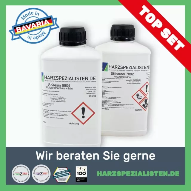 TOP Modellbau Schnell Giessharz PU Polyurethan Resin 4 min 1:1 500g + 500g