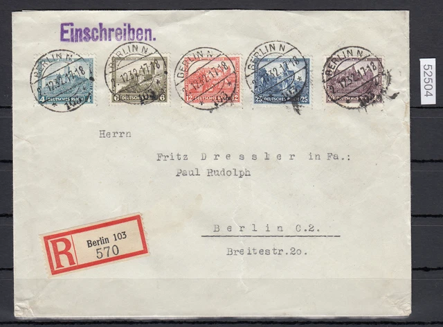 DR 1932, Mich.-Nr.: 474-78 gestempelt  auf Satz - Brief