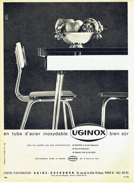 Publicité Advertising 018  1963  Uginox   acier inoxydable