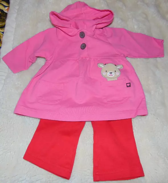 Carters Baby Girl's 2 Piece Set Pink & Red Size 3 Months Hoodie & Pants