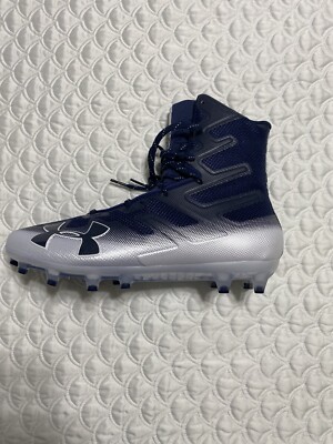 navy blue and white football cleats