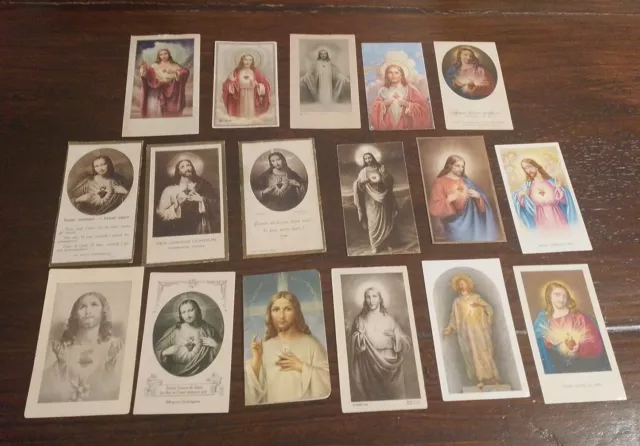 Sacro Cuore Di Gesù Holy Card Lotto Di 17 Santini