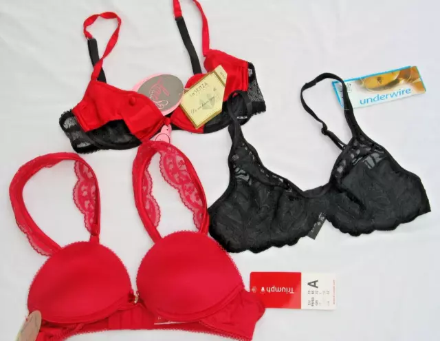 La SENZA, Intimates & Sleepwear, La Senza 36d Womens Underwire Push Up Bra  Paddedblack Pink Ribbon Detail