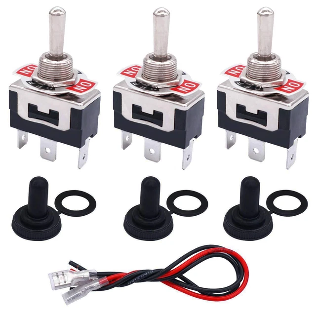 3Pcs Momentary Toggle Switch 3 Pins 3 Position (ON)/Off/(ON) SPDT