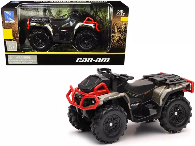 Can-Am Outlander XMR 1000R ATV Black Gold Diecast Model New Ray