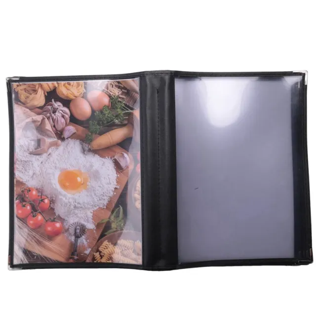 Transparent Restaurant Menu Covers for A4 Size Book Style Cafe Bar 10 Pages Z4I3