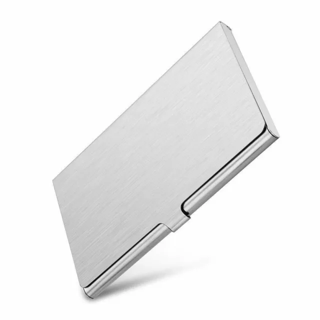 Pocket Aluminum Steel & Metal Business Card Holder Case ID Credit Wallet Silver