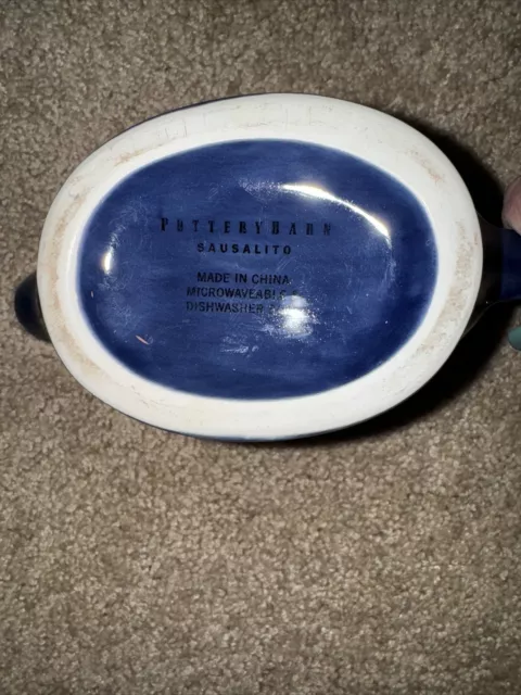 Pottery Barn Sausalito Gravy Sauce Boat Cobalt Slate Blue 3