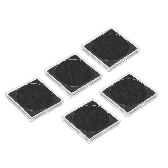 5 uds soporte para monedas maletín de colección de monedas, caja de visualización de monedas, para monedas de 17-37 mm, negro