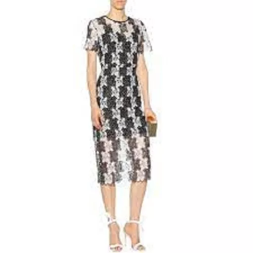 Diane von Furstenberg Carly Short Sleeve Midi Lace Dress  Sz 2  *664