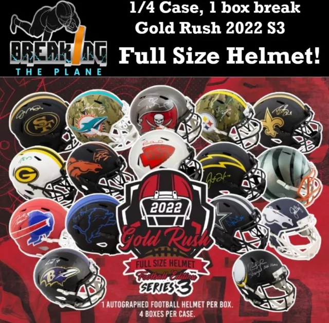 DAL Cowboys Gold Rush 2022 S3 Full Size Helmet Break 1/4 Case One (1) Box!