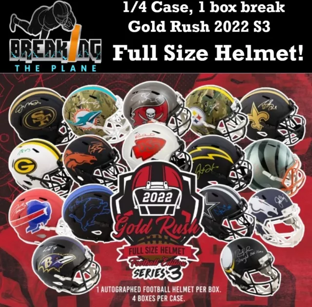DAL Cowboys Gold Rush 2022 S3 Full Size Helmet Break! 1/4 Case One (1) Box