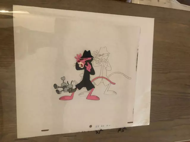 Pink Panther Original  Hand Painted   Production  Cel Matching Pencil Drawing