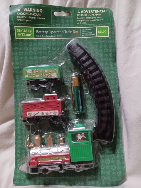 VINTAGE HOLIDAY TIME Christmas Village Miniature Train Set Battery