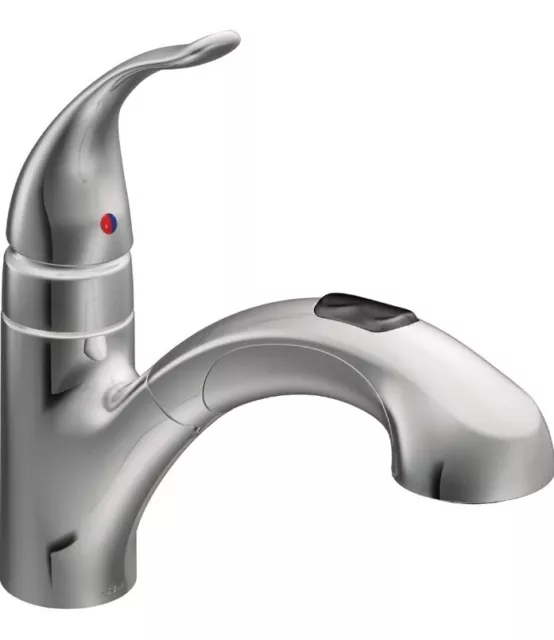 New Moen 67315C Integra One-Handle Low Arc Pullout Stainless Kitchen Faucet