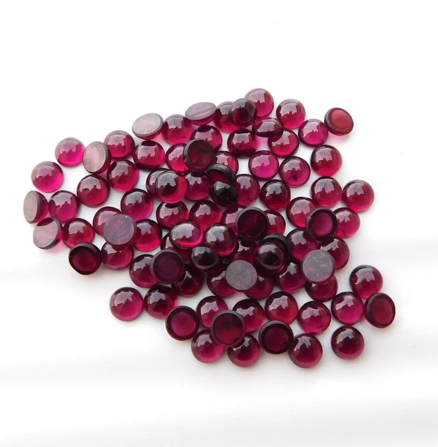 Lot De Grenats Naturels Du Mozambique - 7 Mm Ronde - Coupe Excellente - Non Certifié