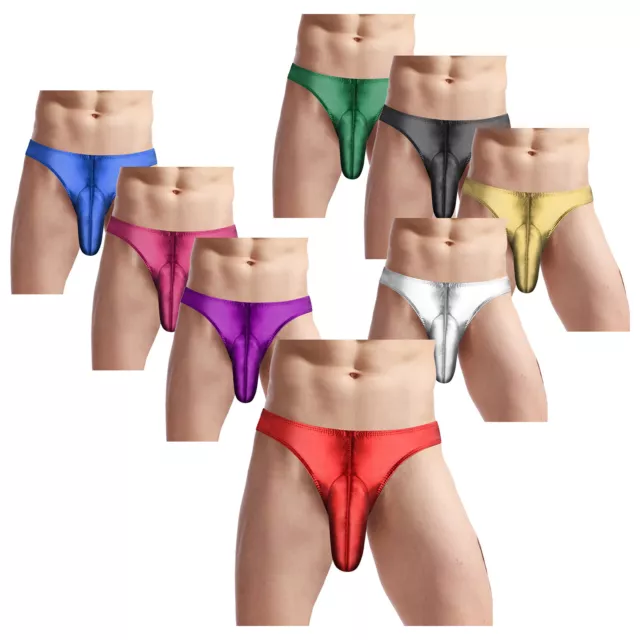 Mens Panties Jockstrap Briefs Wetlook Thongs Low Rise Underpants Sexy Underwear