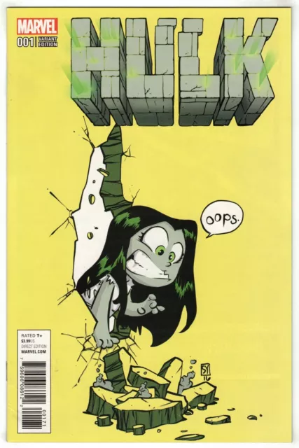 Hulk #1 Skottie Young Variant She-Hulk Oops Marvel 2016 VF/NM