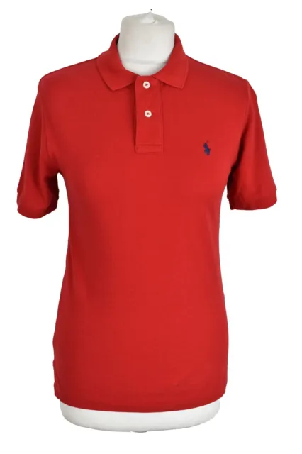 RALPH LAUREN Red Polo T-Shirt size M Boys 10-12 Cotton Outerwear Outdoors Kids