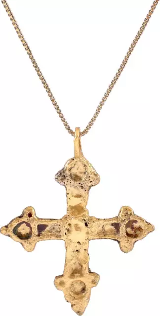 Medieval Ukrainian Enameled Cross Necklace, 10Th-13Th Century
