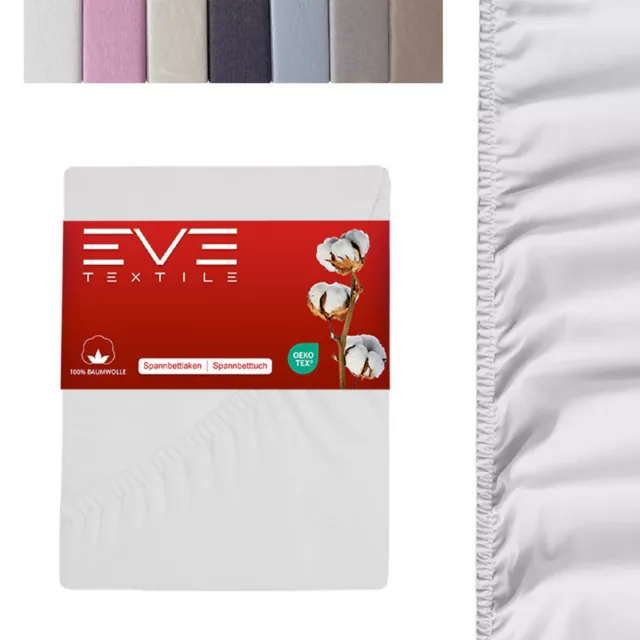Spannbettlaken Spannbetttuch Laken Bettlaken Baumwolle Jersey EVE Textile