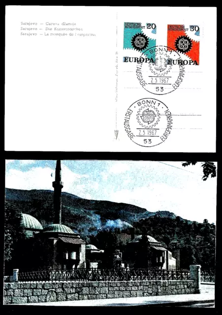 Ersttags-Ansichtskarte " EUROPA " ; Mi.-Nr: 533/34 ; ESSt: Bonn ,  2.5.1967