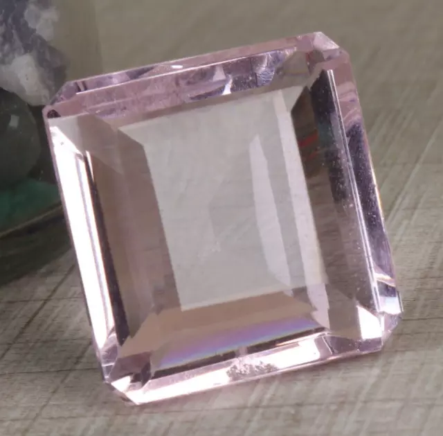 AAA+ 54.15 Ct. Large Pink Kunzite Square Cut Facet Loose Gemstone Gift for Women