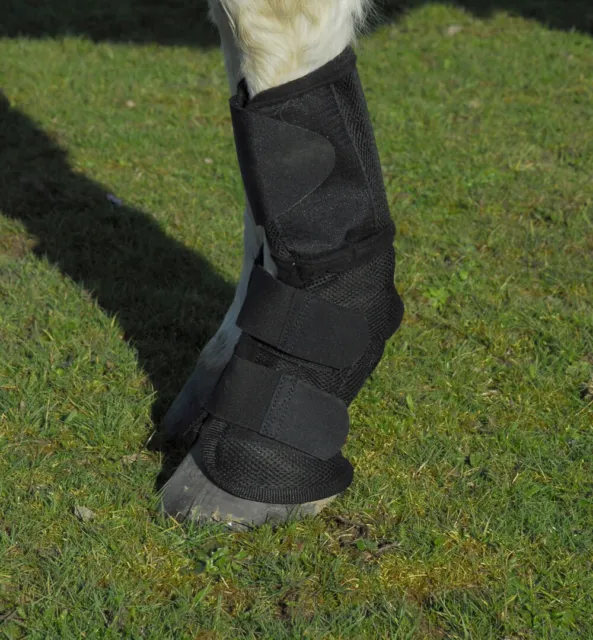 Rhinegold Black Fly Boots Fly Free Summer Mesh Boot Cob/Full Horse Equestrian