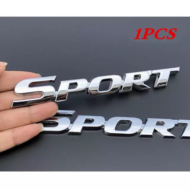 Car Trunk Bumper SPORT Logo Emblem Badge Sticker Silver Metal Decal Accessories