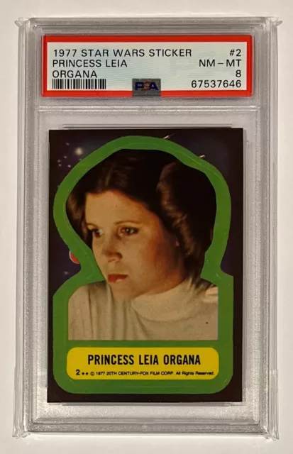 1977 Topps Star Wars Sticker Card - #2 Princess Leia Organa - Psa 8