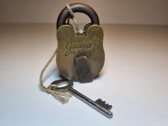 Vintage 'Galway' Brass Padlock Collectable - 6 Lever - With Key; Working