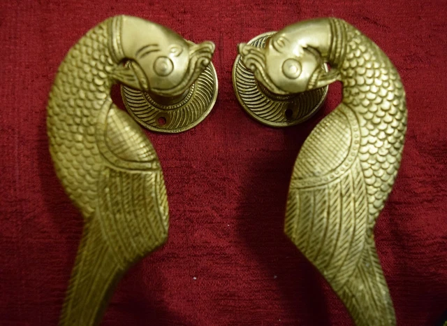 Love Bird Pair Decorative Door Handle Peacock Design Unique Handmade Art VR691 2