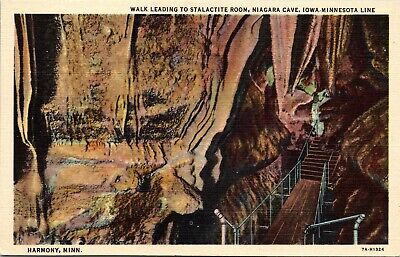 Walkway To Stalactite Room Niagara Cave Iowa Minnesota Line MN Unposted Postcard